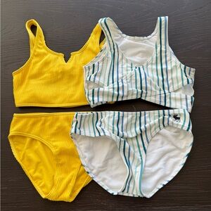 Abercrombie Kids Yellow and Striped Bikini 2 Sets